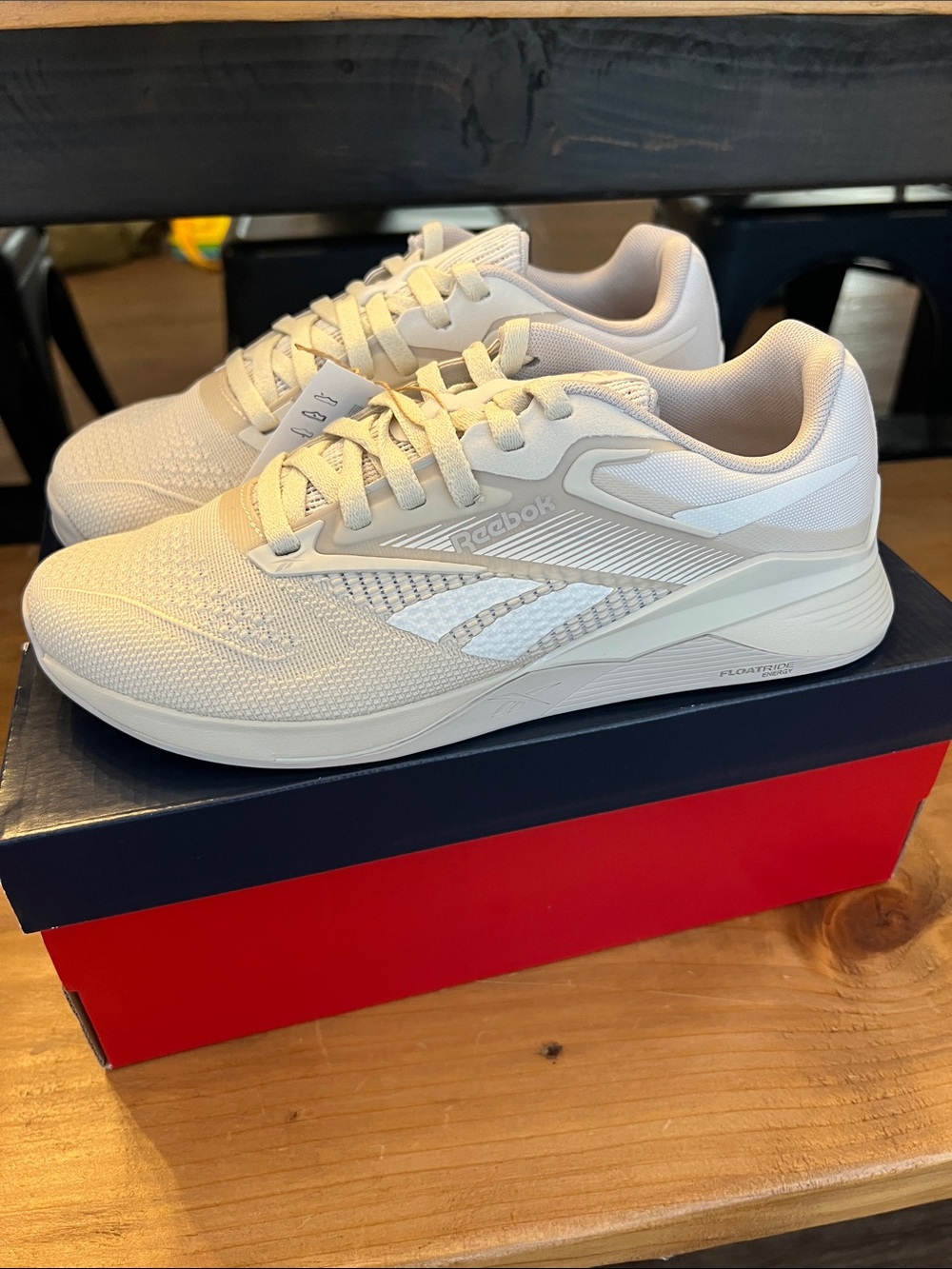 Reebok Women's Lightweight Knit Training Sneakers - Cream - Picture 2 of 4